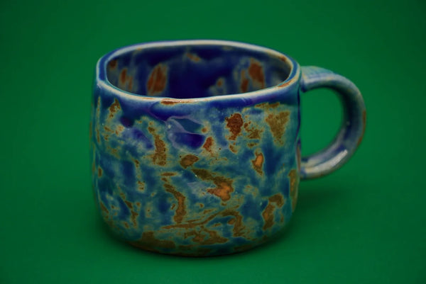 Rankų darbo puodelis su lėkštute OCEAN WAVE