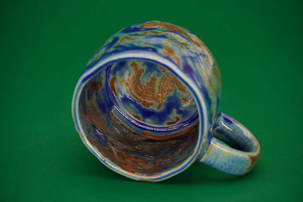 Rankų darbo puodelis su lėkštute OCEAN WAVE