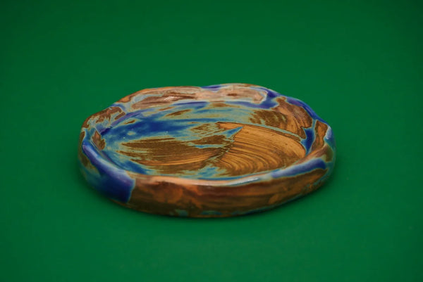 Rankų darbo puodelis su lėkštute OCEAN WAVE