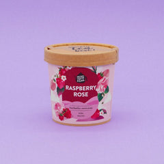 Raspberry Rose vaisinės arbatos pakuotė iš šono