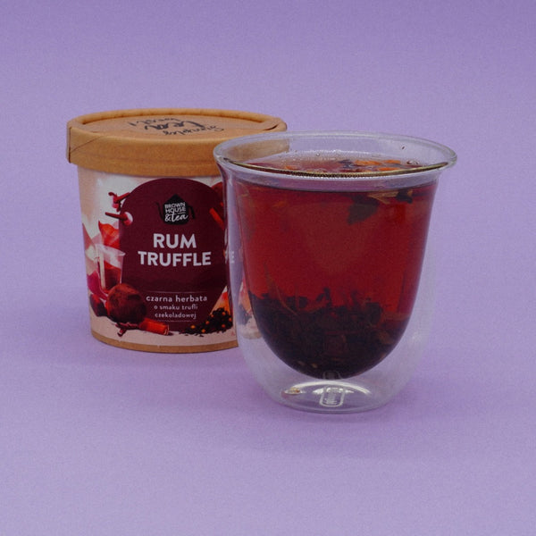 Rum Truffle juodosios arbatos pakuotė iš šono