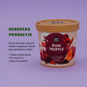 Rum Truffle juodosios arbatos pakuotė iš šono
